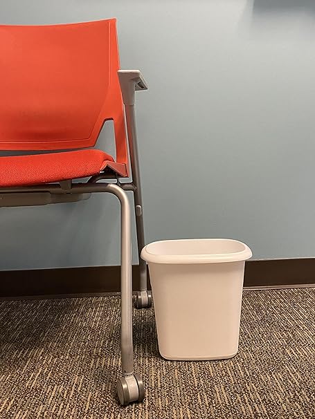 Simple White Rectangular Trash Can, Household Bedroom Living Room Garbage Bin, Bathroom Lidless Wastebasket