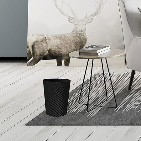 Creative Spiral - Patterned Black Trash Can, Household Living Room Bedroom Desktop Garbage Bin, Exquisite Office Mini Wastebasket