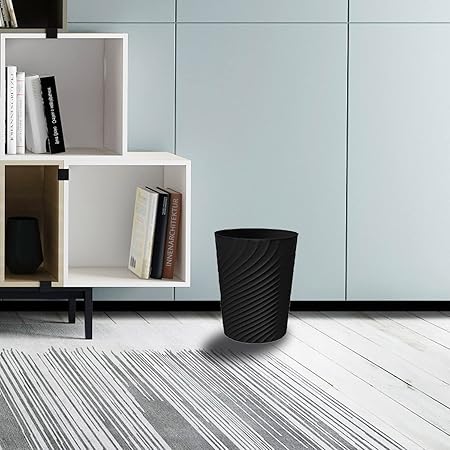 Creative Spiral - Patterned Black Trash Can, Household Living Room Bedroom Desktop Garbage Bin, Exquisite Office Mini Wastebasket
