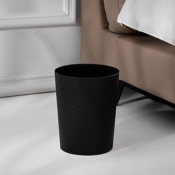 Gallon Creative Spiral - Patterned Black Trash Can, Household Living Room Bedroom Garbage Bin, Office Desktop Mini Wastebasket