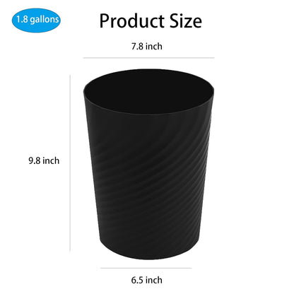 Gallon Creative Spiral - Patterned Black Trash Can, Household Living Room Bedroom Garbage Bin, Office Desktop Mini Wastebasket