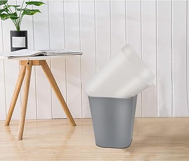 Simple Two - Color Square Trash Can Set, Universal Garbage Bin for Household Living Room and Bedroom