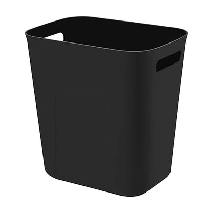 Simple Square Black Trash Can, Household Living Room Bedroom Garbage Bin, Office Lidless Wastebasket