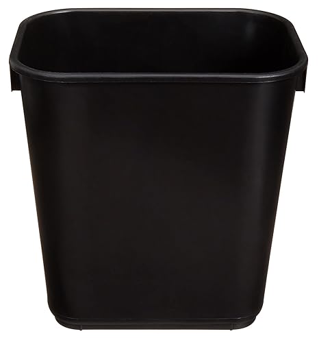 Large - Capacity Black Square Trash Can, Commercial Office Garbage Bin, Household Living Room Kitchen Wastebasket