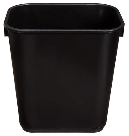 Large - Capacity Black Square Trash Can, Commercial Office Garbage Bin, Household Living Room Kitchen Wastebasket