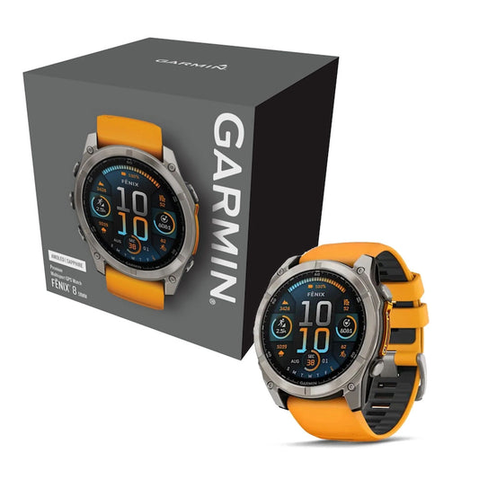 Garmin fēnix® 8 high-end multi-functional GPS smartwatch with long battery life, diving-grade water resistance, and built-in LED flashlight.