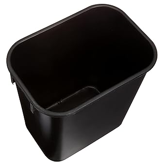 Large - Capacity Black Square Trash Can, Commercial Office Garbage Bin, Household Living Room Kitchen Wastebasket