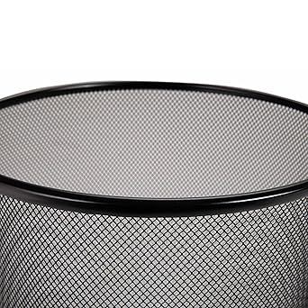 Metal Mesh Round Trash Can Set, Office Desktop Mini Wastebasket, Household Living Room Bedroom Garbage Bin