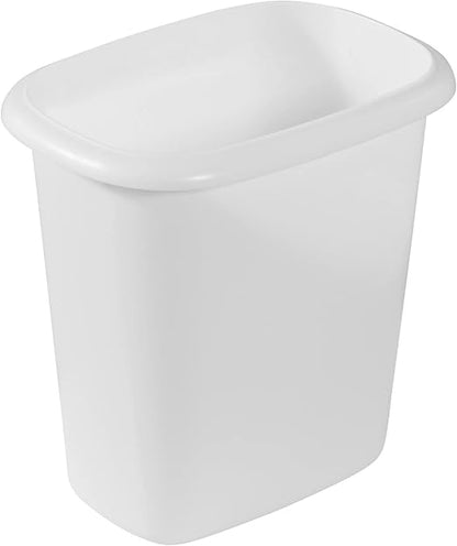 Simple White Rectangular Trash Can, Household Bedroom Living Room Garbage Bin, Bathroom Lidless Wastebasket
