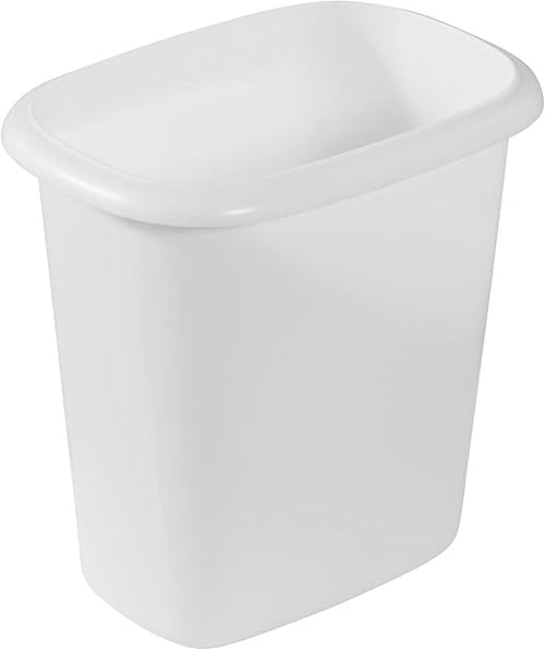 Simple White Rectangular Trash Can, Household Bedroom Living Room Garbage Bin, Bathroom Lidless Wastebasket