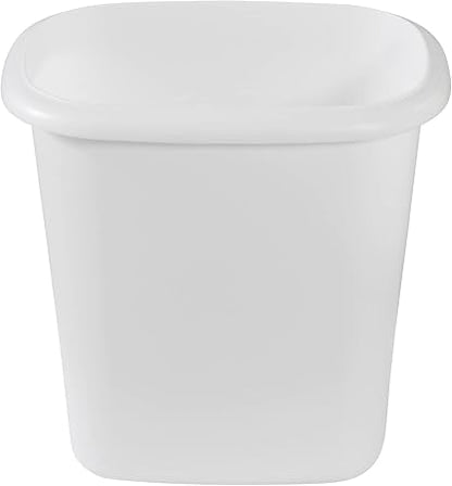 Simple White Rectangular Trash Can, Household Bedroom Living Room Garbage Bin, Bathroom Lidless Wastebasket