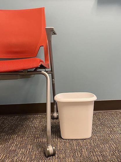 Simple White Rectangular Trash Can, Household Bedroom Living Room Garbage Bin, Bathroom Lidless Wastebasket