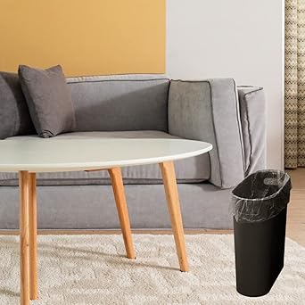 Dark Brown Simple Rectangular Trash Can Set, Household Living Room Bedroom Garbage Bin, Office Lidless Wastebasket