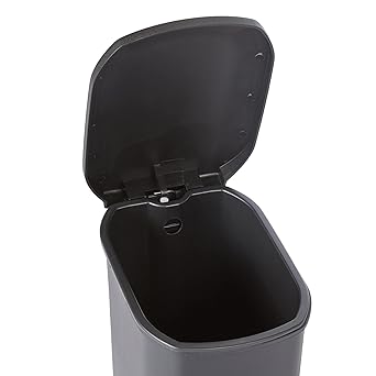 Simple Gray Pedal - Type Trash Can, Household Bathroom Living Room Garbage Bin, Lidded Odor - Proof Kitchen Wastebasket