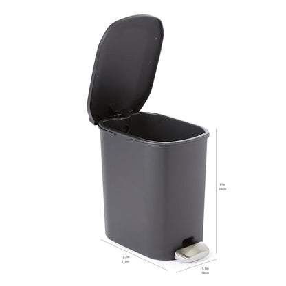 Simple Gray Pedal - Type Trash Can, Household Bathroom Living Room Garbage Bin, Lidded Odor - Proof Kitchen Wastebasket