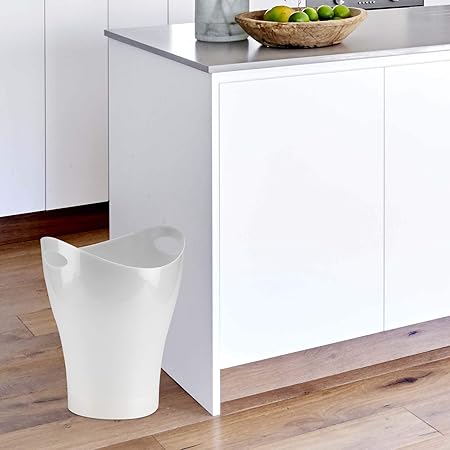 Creative Double - Handle White Trash Can, Household Living Room Bedroom Garbage Bin, Stylish Simple Bathroom Lidless Wastebasket