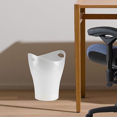 Creative Double - Handle White Trash Can, Household Living Room Bedroom Garbage Bin, Stylish Simple Bathroom Lidless Wastebasket