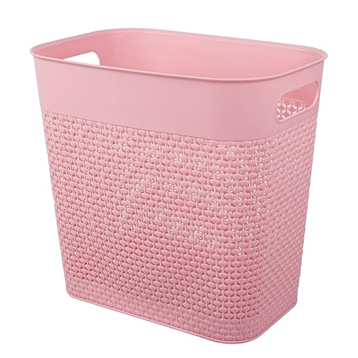 Pink Woven - Pattern Storage Basket, Household Clothes & Toy Organizer, Living Room Sundries Storage Bin