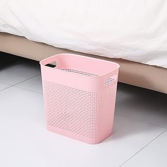 Pink Woven - Pattern Storage Basket, Household Clothes & Toy Organizer, Living Room Sundries Storage Bin