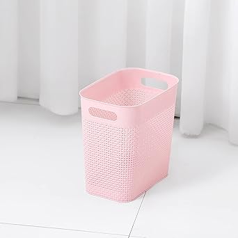 Pink Woven - Pattern Storage Basket, Household Clothes & Toy Organizer, Living Room Sundries Storage Bin