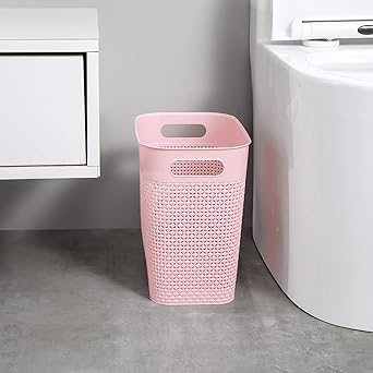 Pink Woven - Pattern Storage Basket, Household Clothes & Toy Organizer, Living Room Sundries Storage Bin
